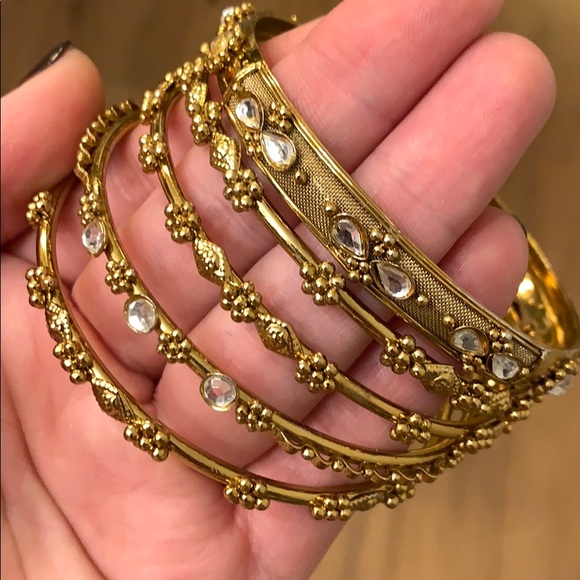 Anthropologie Jewelry - Gold bangle bracelet set
